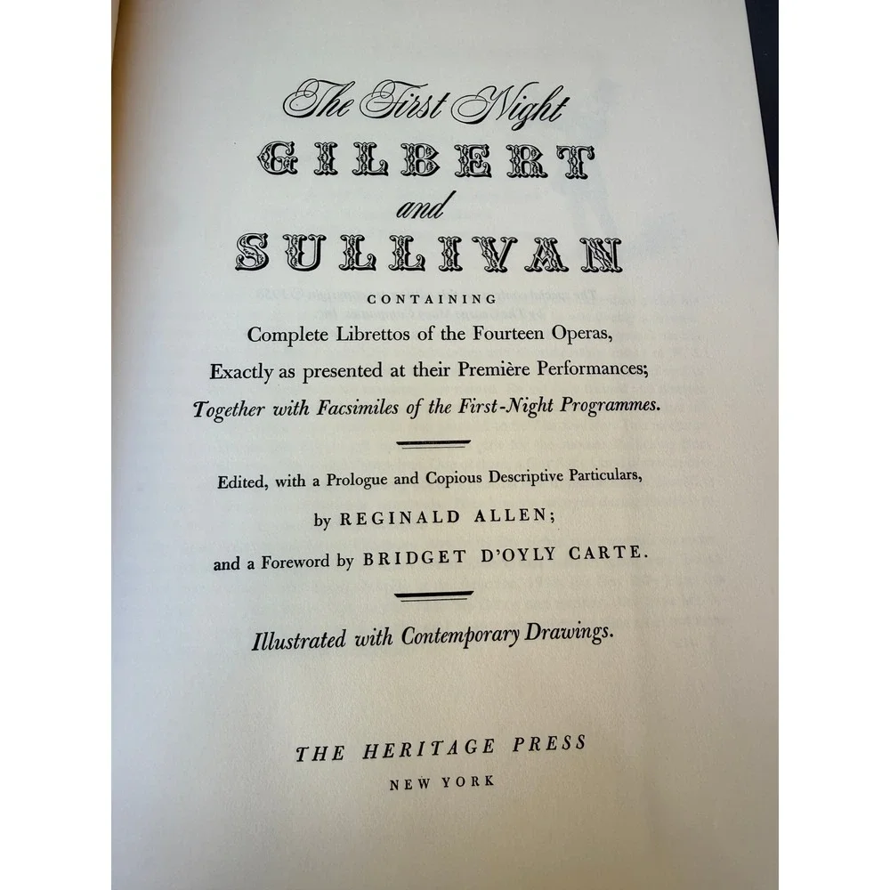The First Night Gilbert Sullivan Heritage Press Librettos & Facsimiles Box Set